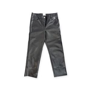 Melina Black Faux Leather High Rise Pants ~ Short inseam